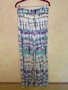 Venus Tie-Dye Wide-Leg Lounge Pants in Pastel Blue & Purple